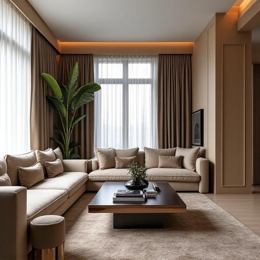 Elegante salón de un apartamento en el Barrio de Salamanca.