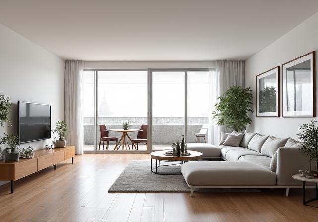 Vista panorámica de un piso completamente reformado con estilo moderno.